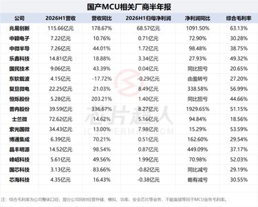 16家国产MCU上半年业绩大PK：谁涨势最猛？