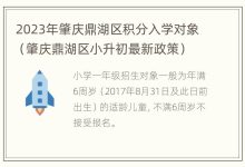 2023年肇庆鼎湖区积分入学对象(肇庆鼎湖区小升初最新政策) - 识趣