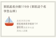 郭凯起名分数119分(郭凯这个名字怎么样) - 识趣